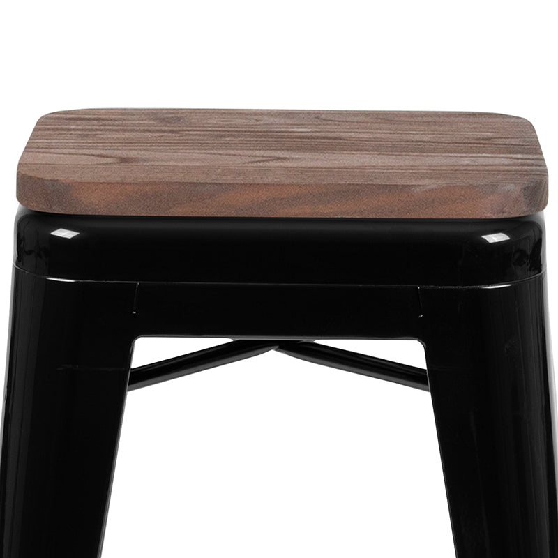 Black 24" High Metal Stool