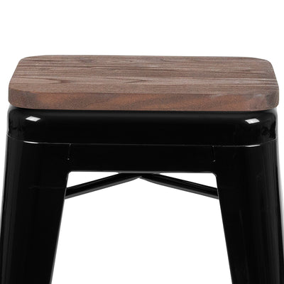 Black 24" High Metal Stool