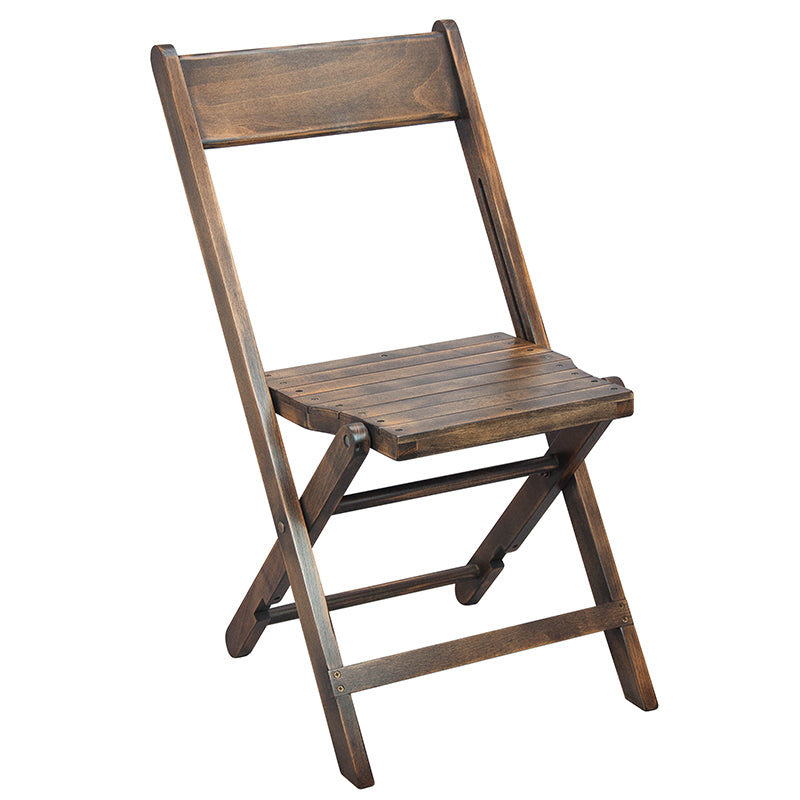 Slat Wood Folding Chair Black