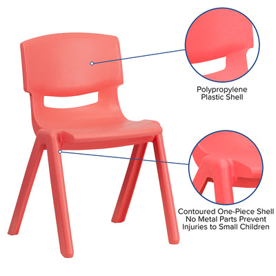 4pk Red Plastic Stack Chair