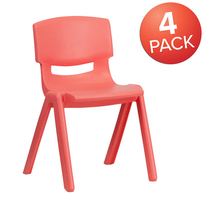 4pk Red Plastic Stack Chair