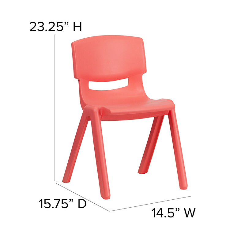 4pk Red Plastic Stack Chair