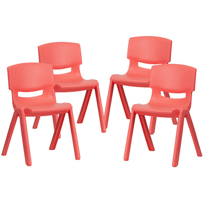 4pk Red Plastic Stack Chair