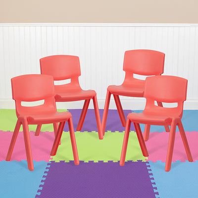 4pk Red Plastic Stack Chair