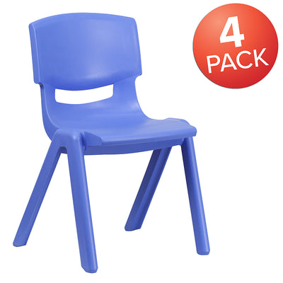 4pk Blue Plastic Stack Chair