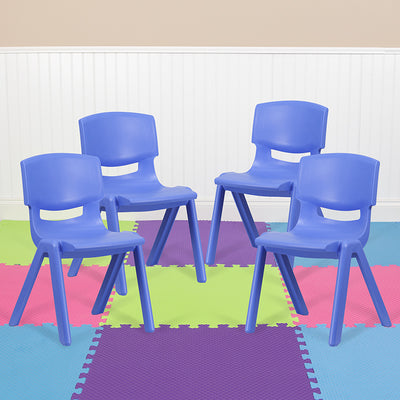 4pk Blue Plastic Stack Chair