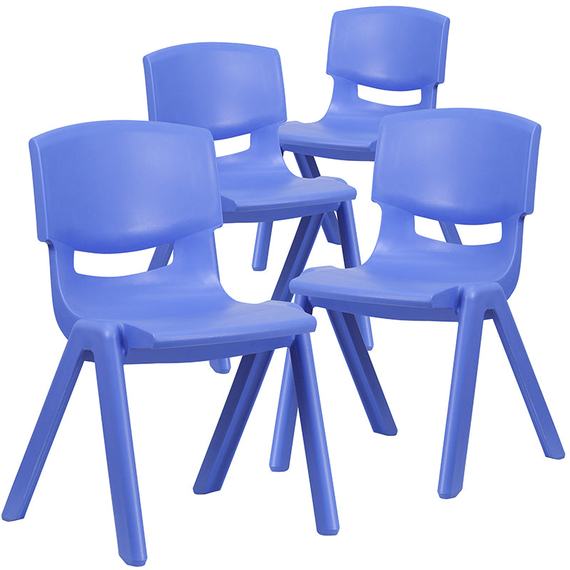 4pk Blue Plastic Stack Chair