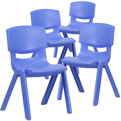 4pk Blue Plastic Stack Chair