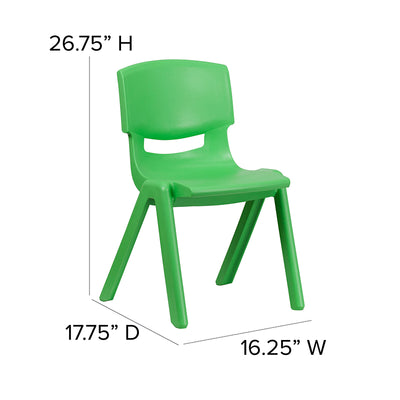 4pk Green Plastic Stack Chair