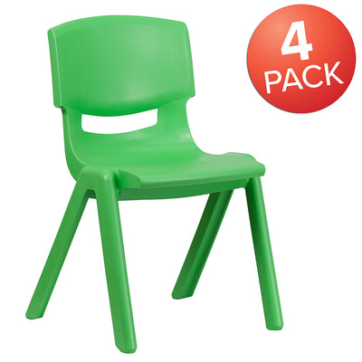 4pk Green Plastic Stack Chair