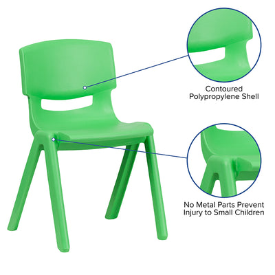 4pk Green Plastic Stack Chair