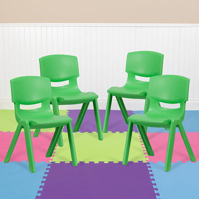 4pk Green Plastic Stack Chair