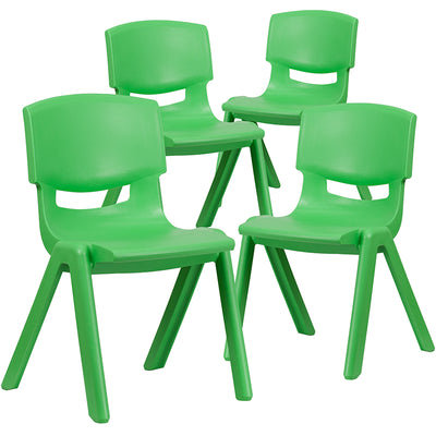 4pk Green Plastic Stack Chair