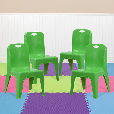 4pk Green Plastic Stack Chair