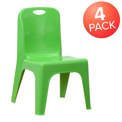 4pk Green Plastic Stack Chair