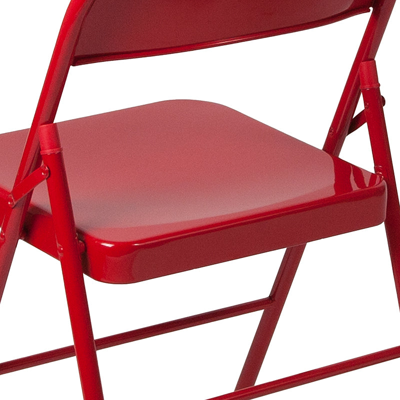 Red Metal Folding Chair