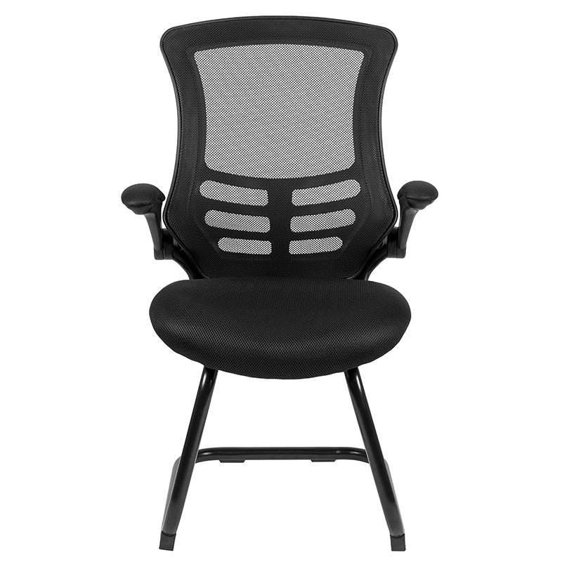 Black Mesh Sled Side Chair
