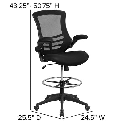 Black Mesh Drafting Chair