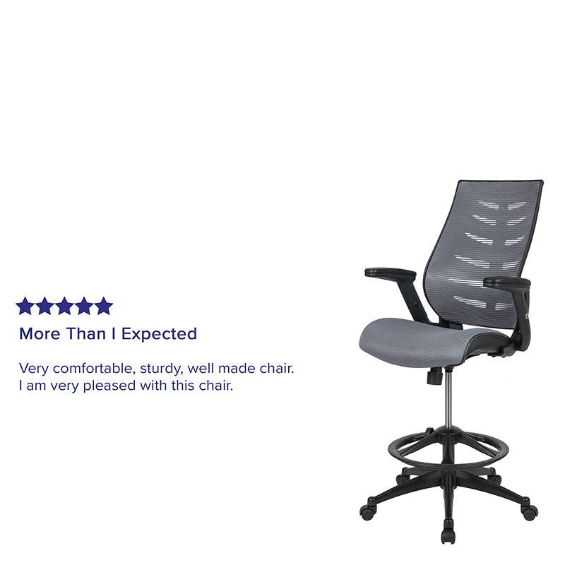 Dark Gray Mesh Drafting Chair