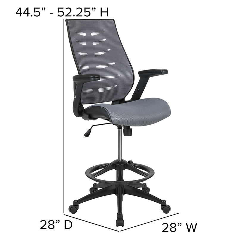 Dark Gray Mesh Drafting Chair