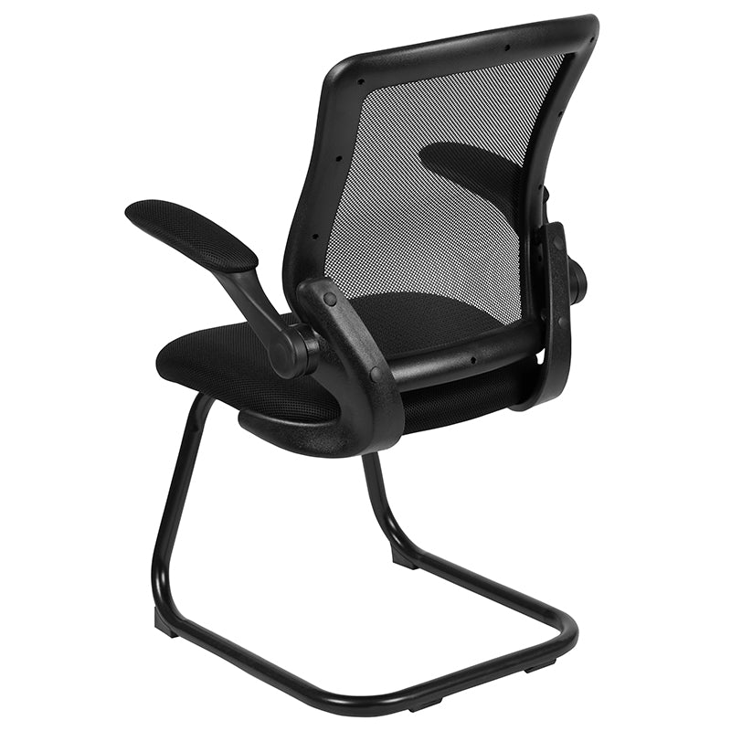 Black Mesh Sled Base Chair