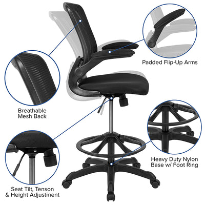 Black Mesh Drafting Chair