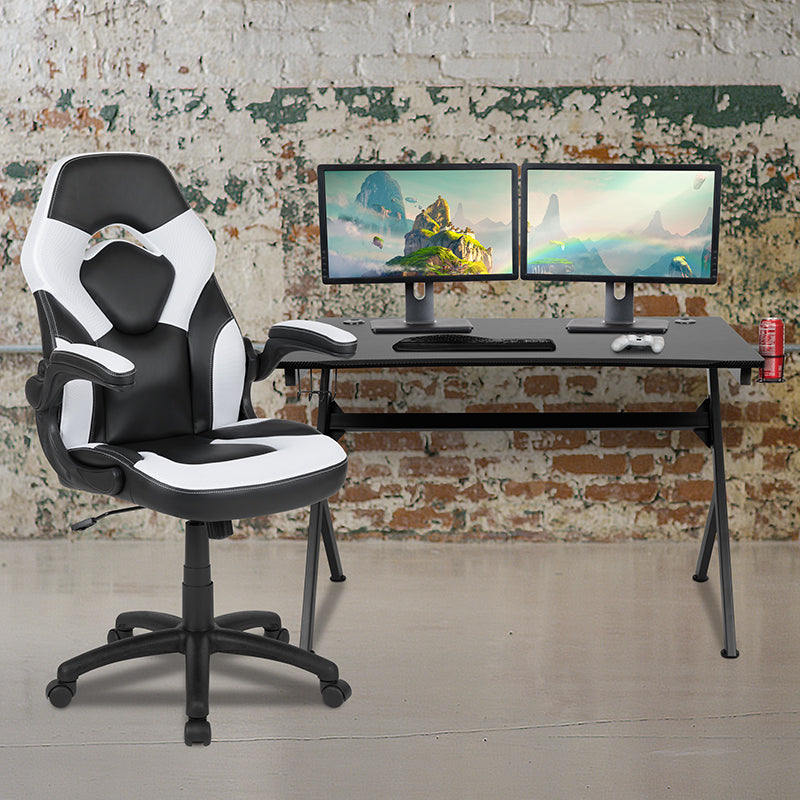 Black Gaming Desk & Chair Set