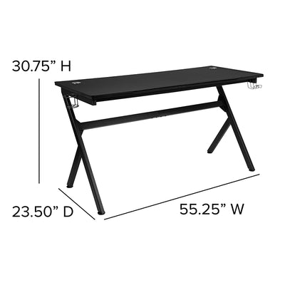 Black Gaming Desk & Chair Set