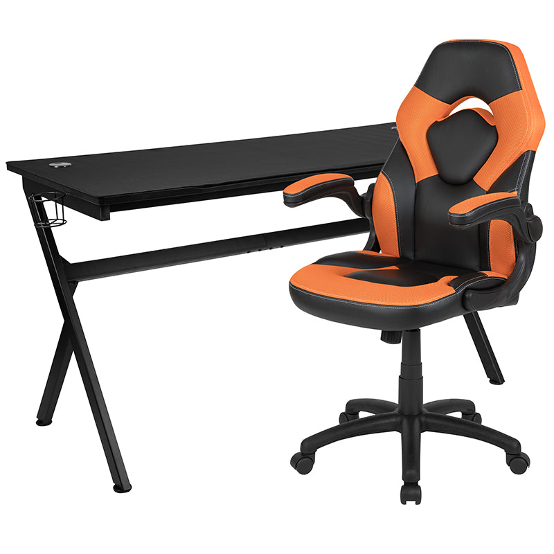 Black Gaming Desk & Chair Set