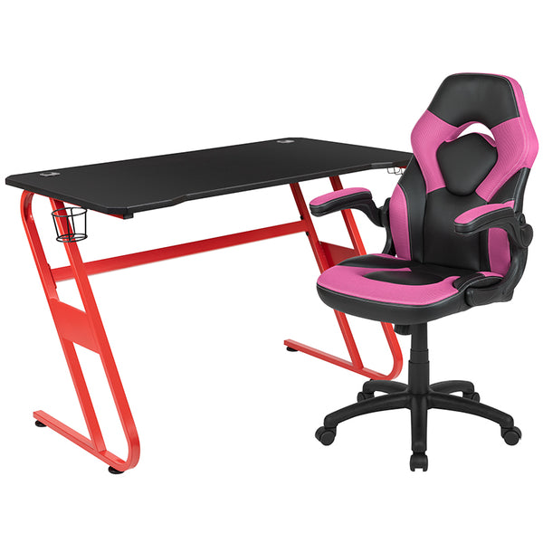Red Gaming Desk And Chair Set Miramar Office