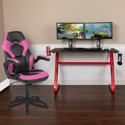 Red Gaming Desk And Chair Set