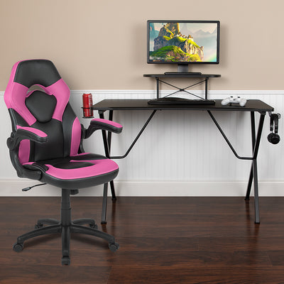 Black Gaming Desk & Chair Set
