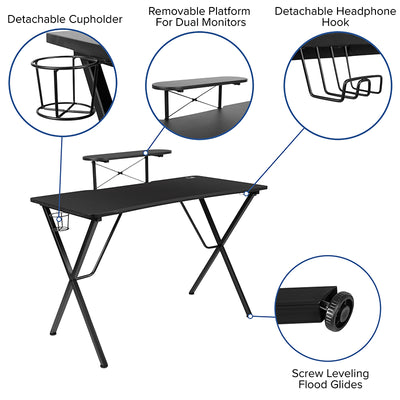 Black Gaming Desk & Chair Set