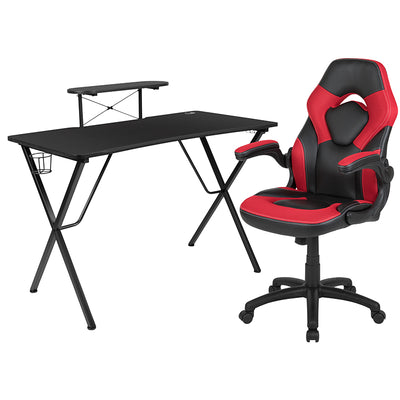 Black Gaming Desk & Chair Set