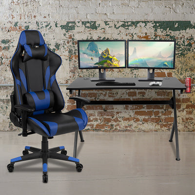 Black Gaming Desk & Chair Set
