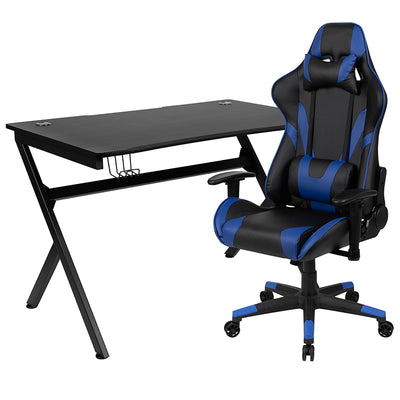 Black Gaming Desk & Chair Set