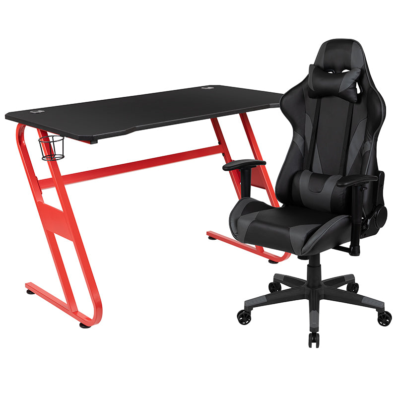 Red Gaming Desk & Chair Set