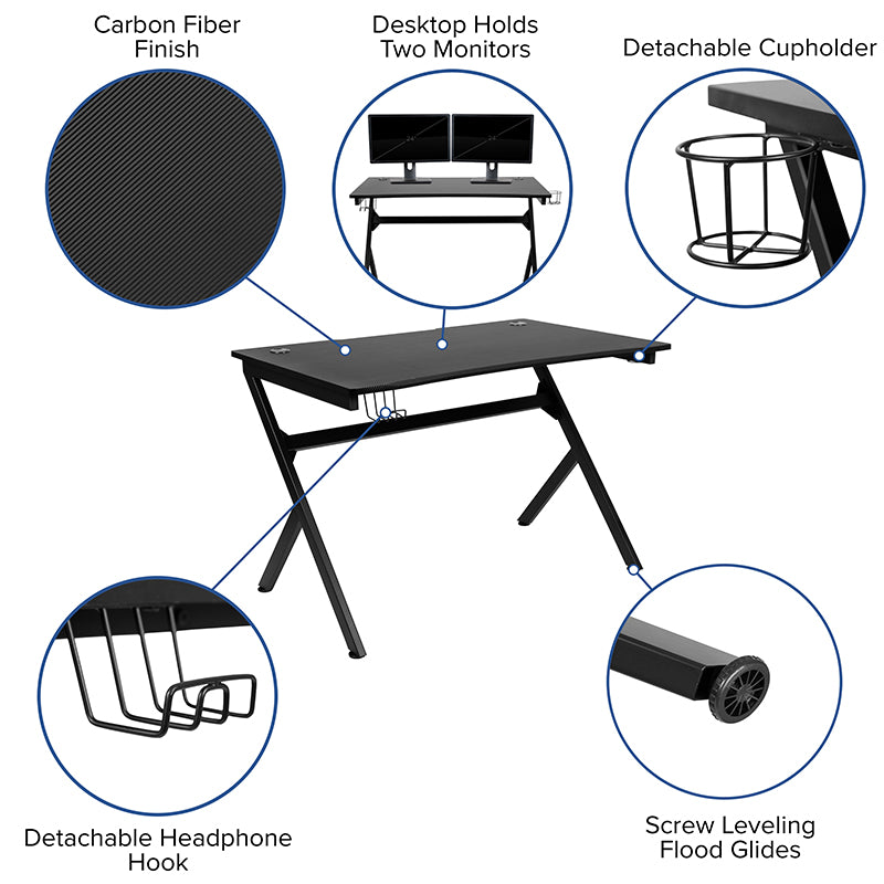 Black Gaming Desk & Chair Set