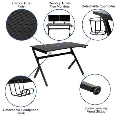 Black Gaming Desk & Chair Set