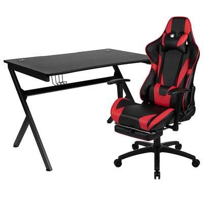 Black Gaming Desk & Chair Set