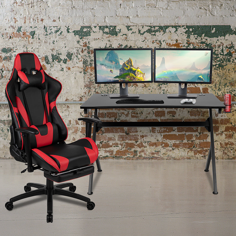 Black Gaming Desk & Chair Set