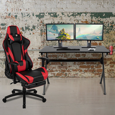 Black Gaming Desk & Chair Set