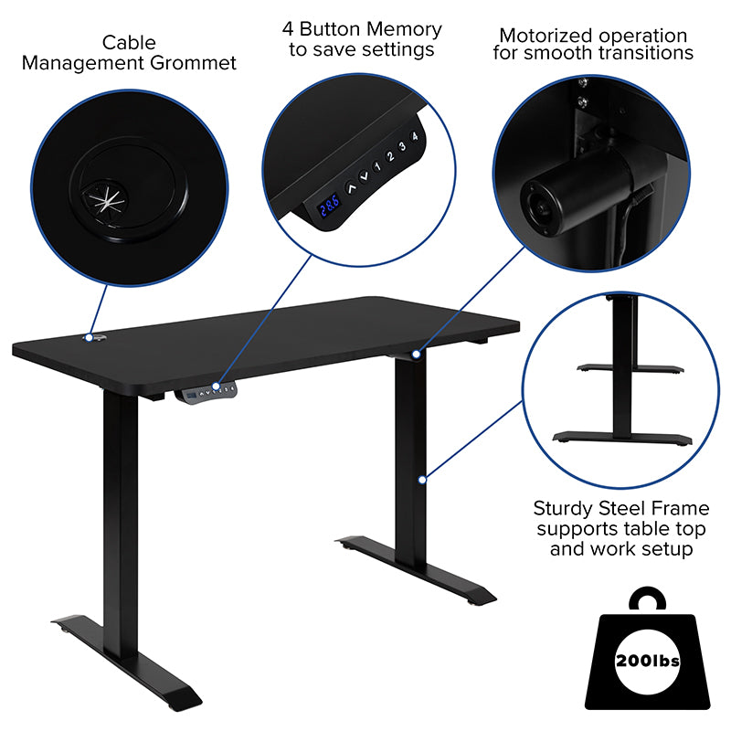 Black Electric Desk & Chair