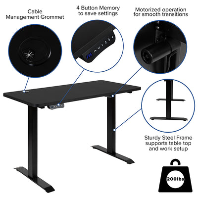 Black Electric Desk & Chair