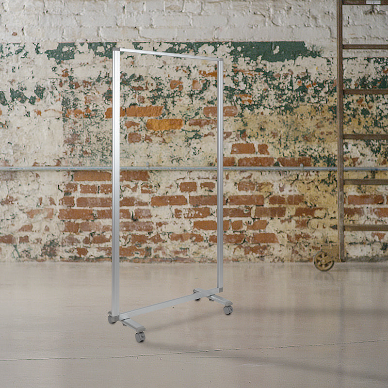 36"l Clear Mobile Partition