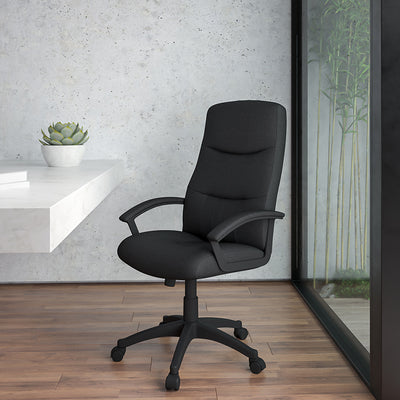 Black High Back Fabric Chair