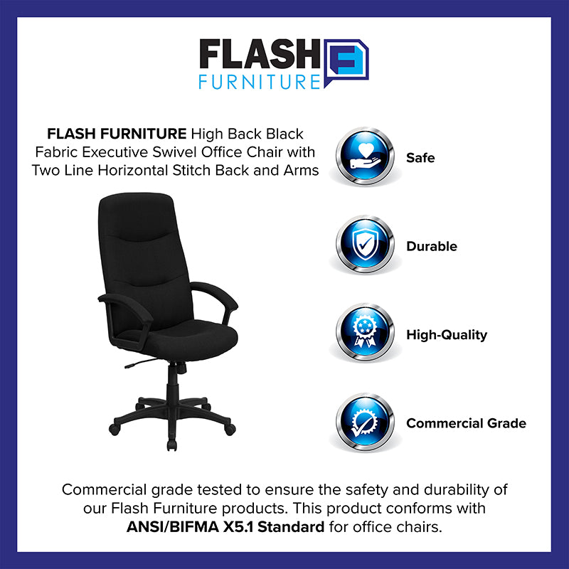 Black High Back Fabric Chair