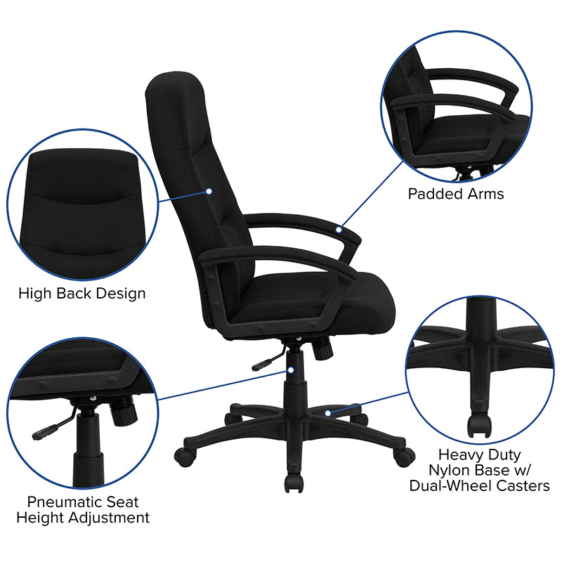 Black High Back Fabric Chair
