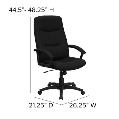 Black High Back Fabric Chair