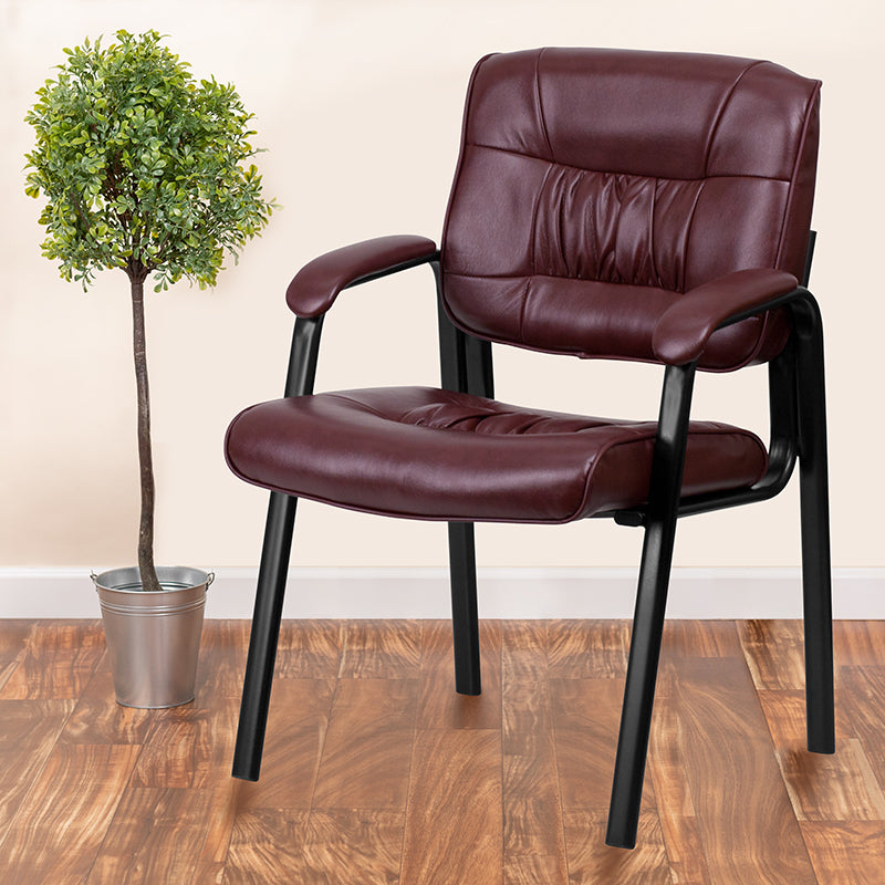 Burgundy Leather Side Chair